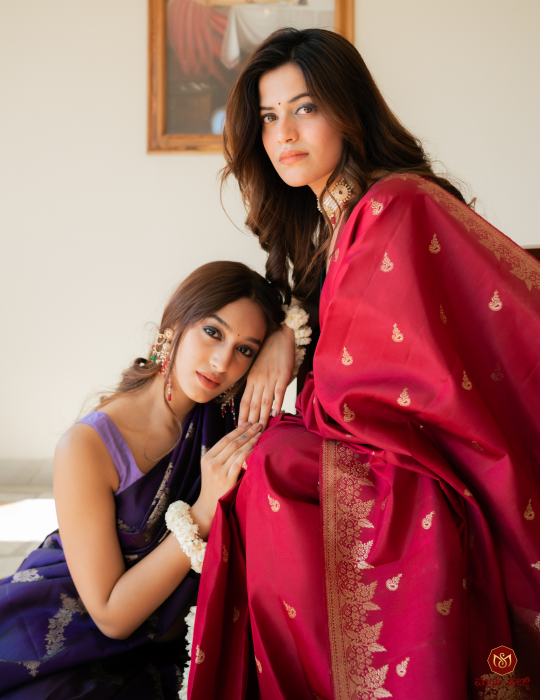 Pure Handloom Mulberry Silk Saree Duo