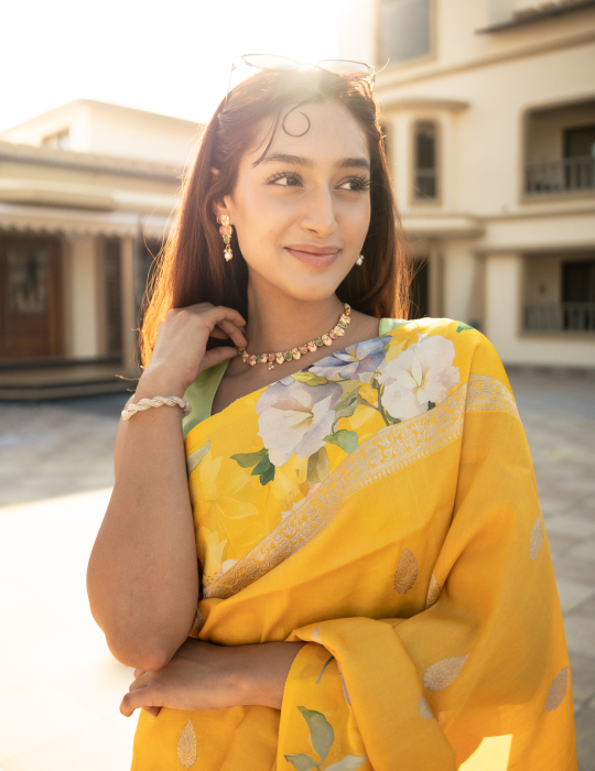 Pure Tussar Georgette Silk Saree