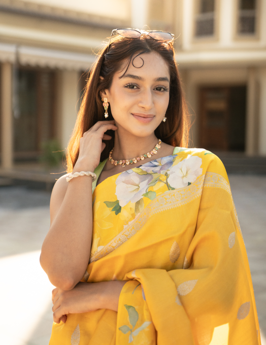 Pure Tussar Georgette Silk Saree