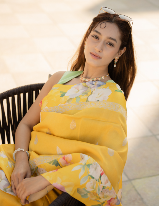 Pure Tussar Georgette Silk Saree