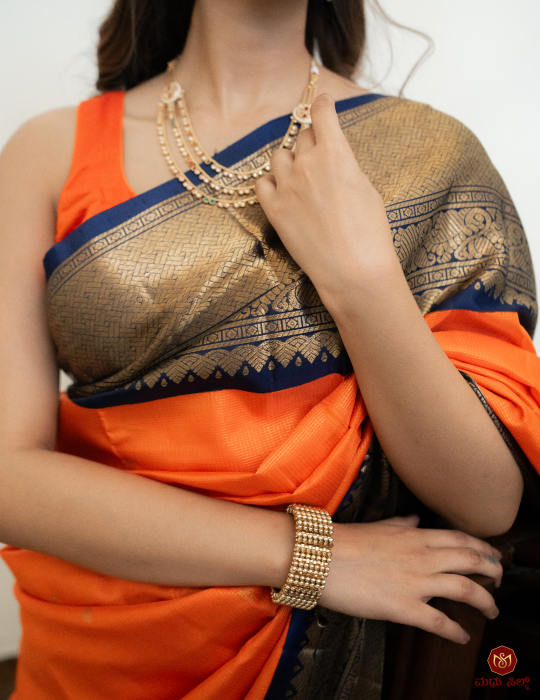 Pure Traditional Kanjivaram Korvai Saree