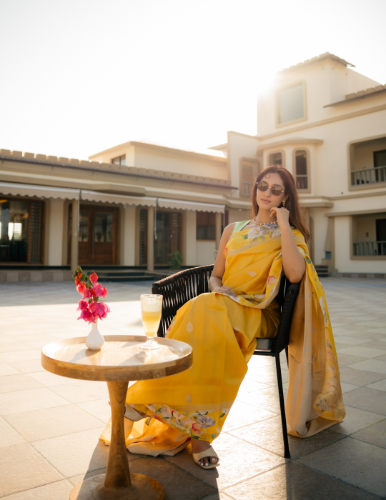 Pure Tussar Georgette Silk Saree